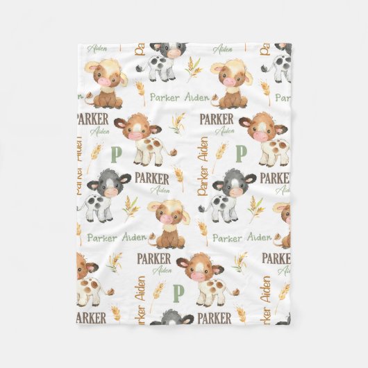 Couverture pour bébé de vache personnalisée | 30x4 (Devant)