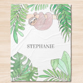 Couverture pour bébé Fille Sloth personnalisée