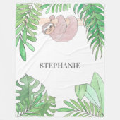 Couverture pour bébé Fille Sloth personnalisée (Devant)