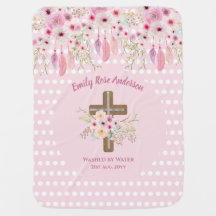 Filles Boho Floral Rose BAPTISM CHRISTENING