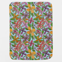 Gros Fleurs Joyeuses Couverture bébé