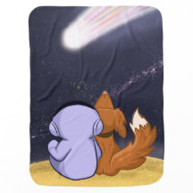 L'astronaute avec le chien regarde la comète