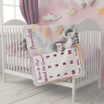Né à Fly ! Pegasus Dreams Milestone Baby Blanket