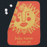 Couverture Pour Bébé Nom du bébé mignon Sun PERSONNALISABLE Birthday<br><div class="desc">Ajoutez un peu de flair à la chambre de votre bébé avec ce motif amusant. Pris à la main par moi, pour toi ! Vous pouvez toujours ajouter votre propre texte comme le nom et l'anniversaire du bébé. Consultez ma boutique pour plus de couleurs et de motifs, plus des accessoires...</div>