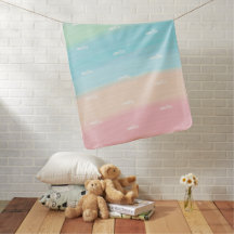 Nom personnalisé rose mou Couverture bébé
