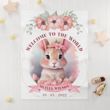 Pink Floral mignonne lapin nouveau-né bébé fille c