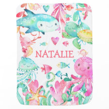 Sous la mer Océan mignon bébé fille personnalisée