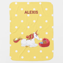 Unicorn Kneeling Cute Brown Baby Nom personnalisé