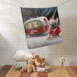 Couverture Pour Bébé Winter French Bulldog Caravan Christmas Adventure<br><div class="desc">Laissez-vous tenter par la magie d'une nuit d'hiver enneigée alors qu'une caravane glisse gracieusement à travers le paysage illuminé par la lune. La beauté sereine de la neige scintillante et l'éclat enchanteur de la lune créent une scène captivante, promettant une aventure de Noël inoubliable remplie de chaleur, de joie et...</div>