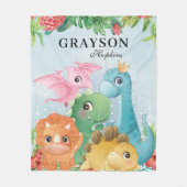Couverture pour enfants avec dinosaures + Feuilles (Devant)