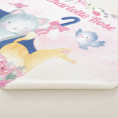 Couverture pour fille avec fleurs roses et chatons (3/4)