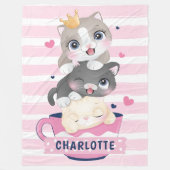 Couverture pour filles avec de mignonnes chats en  (Devant)