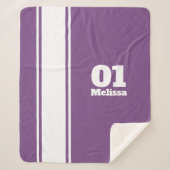 Couverture pourpre de Sherpa de monogramme de (Devant)