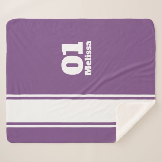 Couverture pourpre de Sherpa de monogramme de (Devant (Horizontal))