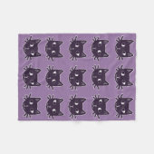 Couverture pourpre d'ouatine d'impression de chat (Devant (Horizontal))
