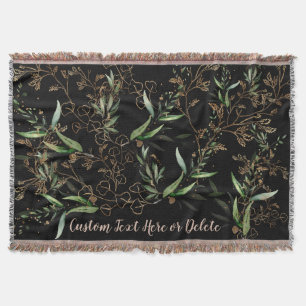 Couverture Premium Black Gold Botanical Eucalyptus Green