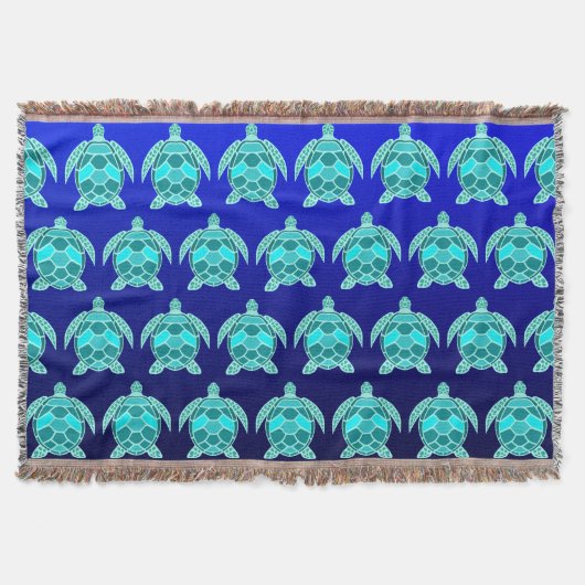 Couverture Pretty Blue green turquoise teal turtles pattern (Devant)