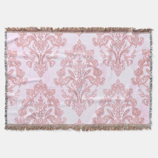 Couverture Pretty in Pink Victorian Damask Watercolor Pattern (Devant)