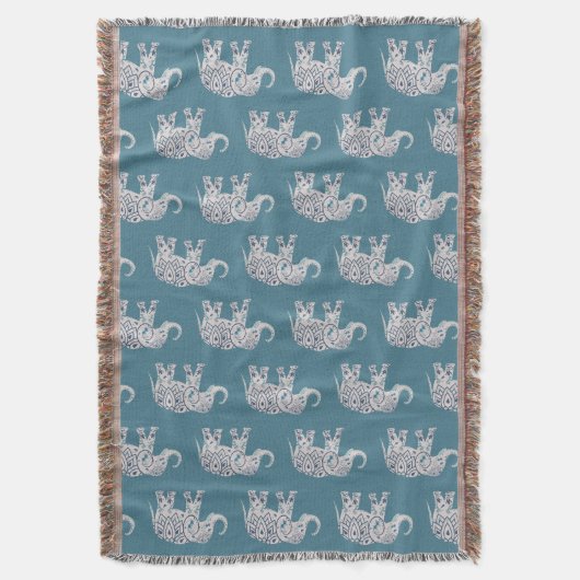 Couverture Profond Turquoise Eléphant Thon (devant Vertical)