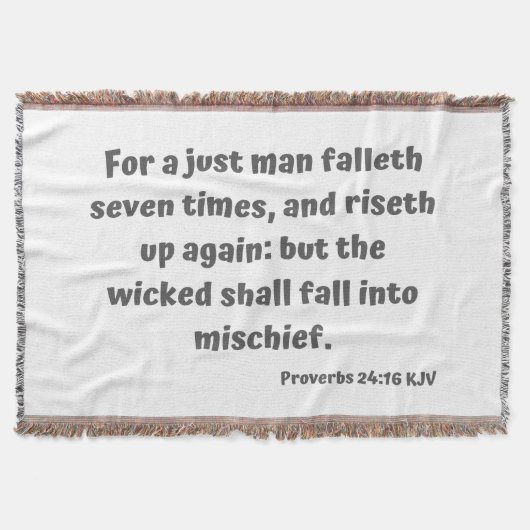 Couverture Proverbes 24:16 KJV Bible Verse Écriture (Devant)
