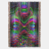 Couverture Psychedelic Rainbow Love Heart Woven Throw Blanket (devant Vertical)