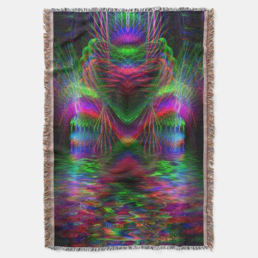 Couverture Psychedelic Rainbow Love Heart Woven Throw Blanket (devant Vertical)