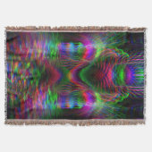 Couverture Psychedelic Rainbow Love Heart Woven Throw Blanket (Devant)