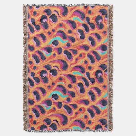 Couverture Psychédélique violet et orange Motif Abstrait (devant Vertical)