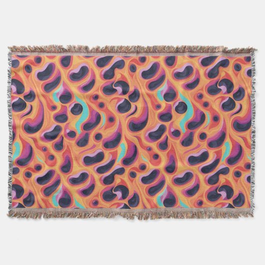 Couverture Psychédélique violet et orange Motif Abstrait (Devant)