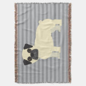 Couverture Pug Gris Ligné (devant Vertical)