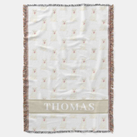 Couverture Pug Personnalisé (Blanc) (devant Vertical)