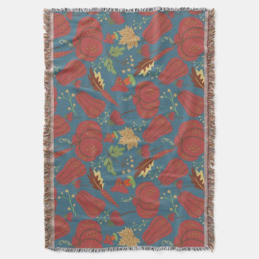 Couverture Pumpkin and carrot  seamless pattern red and blue (devant Vertical)