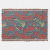 Couverture Pumpkin and carrot  seamless pattern red and blue (Devant)