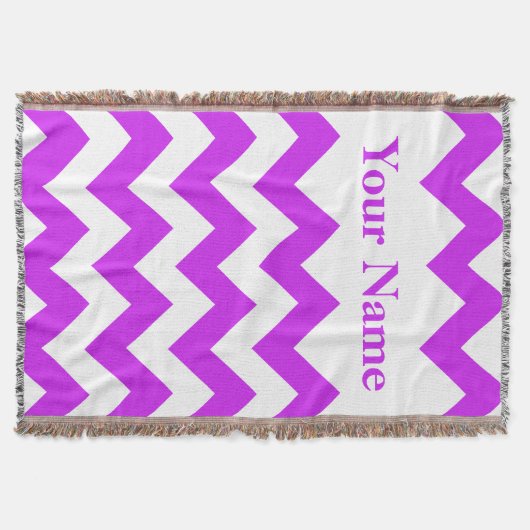Couverture Purple Bold Chevron avec nom personnalisé (Devant)
