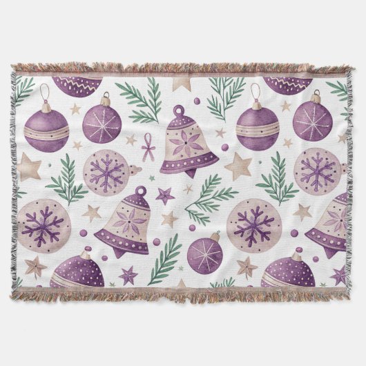 Couverture Purple Christmas Throw Blanket – Whimsical Winter  (Devant)
