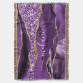 Couverture Purple Gold Parties scintillant Nom personnalisé L (devant Vertical)