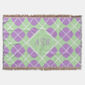 Couverture Purple Mint Green Mod Argyle Script Monogram (Devant)