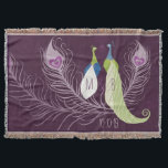 Couverture Purple Peacocks paire Anniversaire Mariage personn<br><div class="desc">Peacocks, inséparables, plumes paon, violet citron vert turquoise-bleu blanc Personnalisé Monogramme Initiales Nom de famille Mariage Date Mariage Cadeau Fête des mariées Cadeau Maison-chauffe Cadeau Anniversaire Cadeau Saint-Valentin Cadeau Fête des mères Cadeau avec un joli air vintage ! Personnalisez-le avec les noms/initiales du destinataire ou customisez-le avec votre propre texte,...</div>