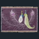 Couverture Purple Peacocks paire Anniversaire Mariage personn<br><div class="desc">Peacocks, inséparables, plumes paon, violet citron vert turquoise-bleu blanc Personnalisé Monogramme Initiales Nom de famille Mariage Date Mariage Cadeau Fête des mariées Cadeau Maison-chauffe Cadeau Anniversaire Cadeau Saint-Valentin Cadeau Fête des mères Cadeau avec un joli air vintage ! Personnalisez-le avec les noms/initiales du destinataire ou customisez-le avec votre propre texte,...</div>