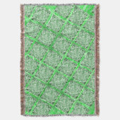 Couverture Quadradas, faux azulejo, faux folhagens verdes. (devant Vertical)