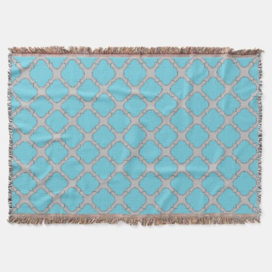 Couverture Quatrefoil bleu et gris (Devant)