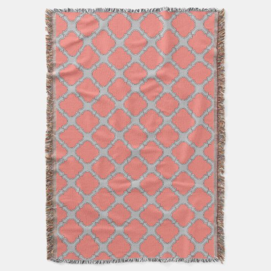 Couverture Quatrefoil corail et gris (devant Vertical)