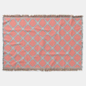 Couverture Quatrefoil corail et gris (Devant)