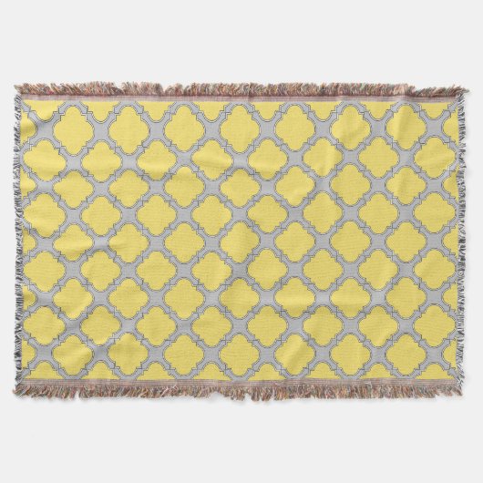 Couverture Quatrefoil jaune et gris (Devant)