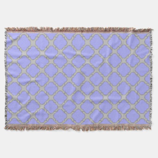 Couverture Quatrefoil periwinkle et gris (Devant)