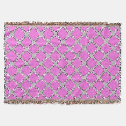 Couverture Quatrefoil rose et gris (Devant)