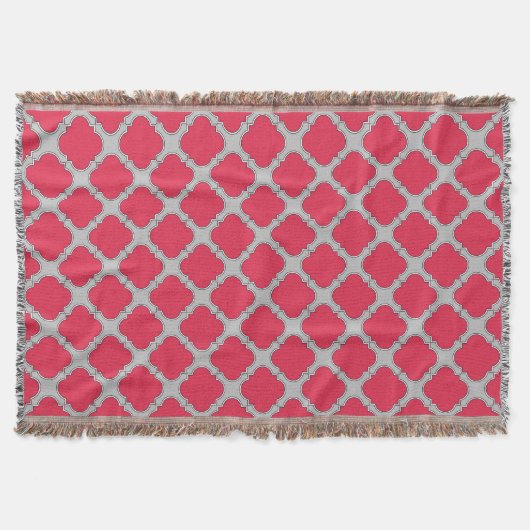 Couverture Quatrefoil rouge et gris (Devant)