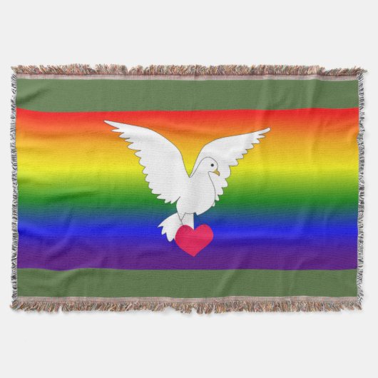 COUVERTURE RAINBOW HEART DOVE (Devant)