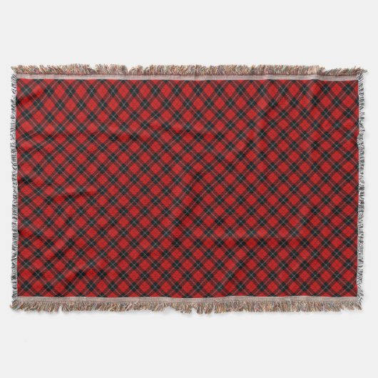 Couverture Ramsay tartan rouge noir plaid (Devant)