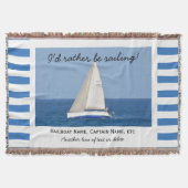 Couverture Rayé nautique de photo faite sur commande de (Devant)